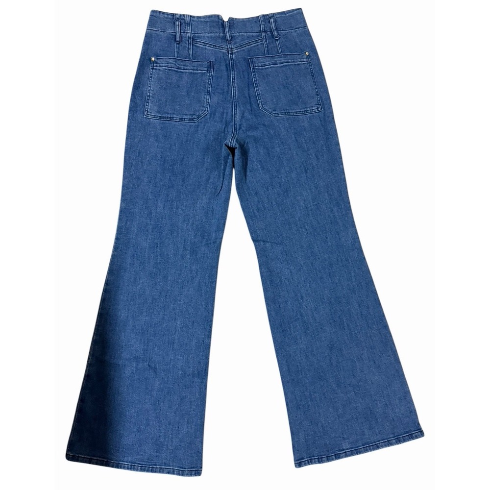 Maeve Anthropologie Junie Wide Leg High Rise Sailor Utility Trouser Jean Size 30 - Picture 2 of 15